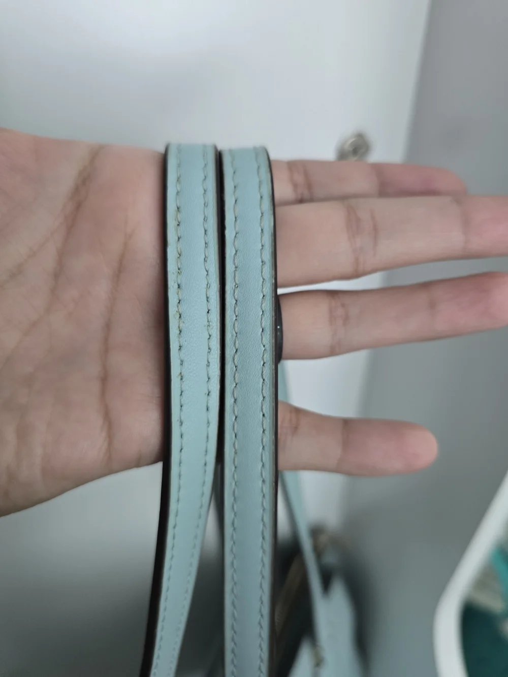 kate spade Light Blue Leather Tote Bag